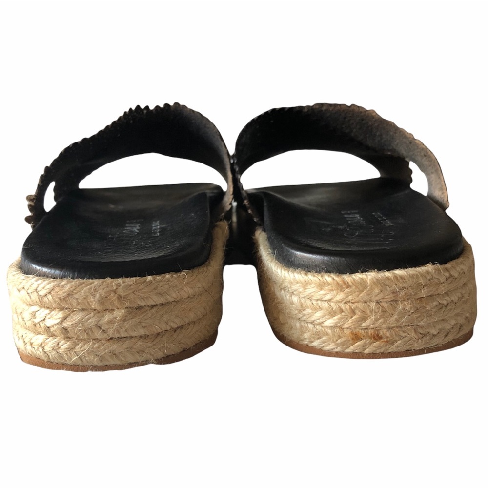 MATISSE Leather Sandals Espadrilles Sz 9M Black - Picture 7 of 10